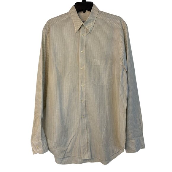 Giorgio Armani Le Collezioni Mens Striped Button-Down Shirt Size 41/16 L RP10505 - Picture 2 of 6